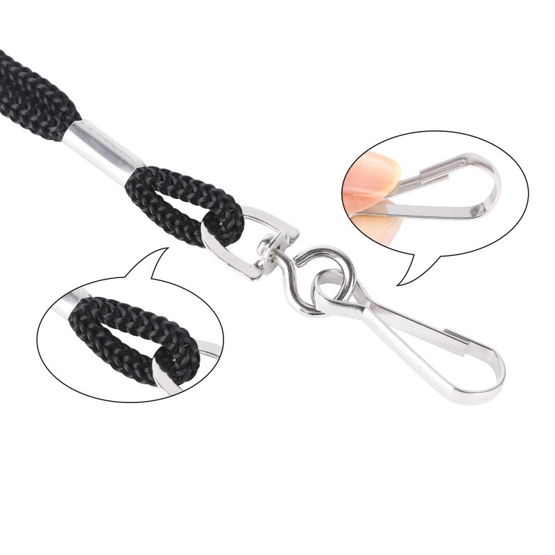 HOSL Black Nylon Lanyards, 100 Pack Bulk Office ID Card Lanyards with Swivel Hook (Modern/Fitted, 19 inches, 1.54lb) - Image 4